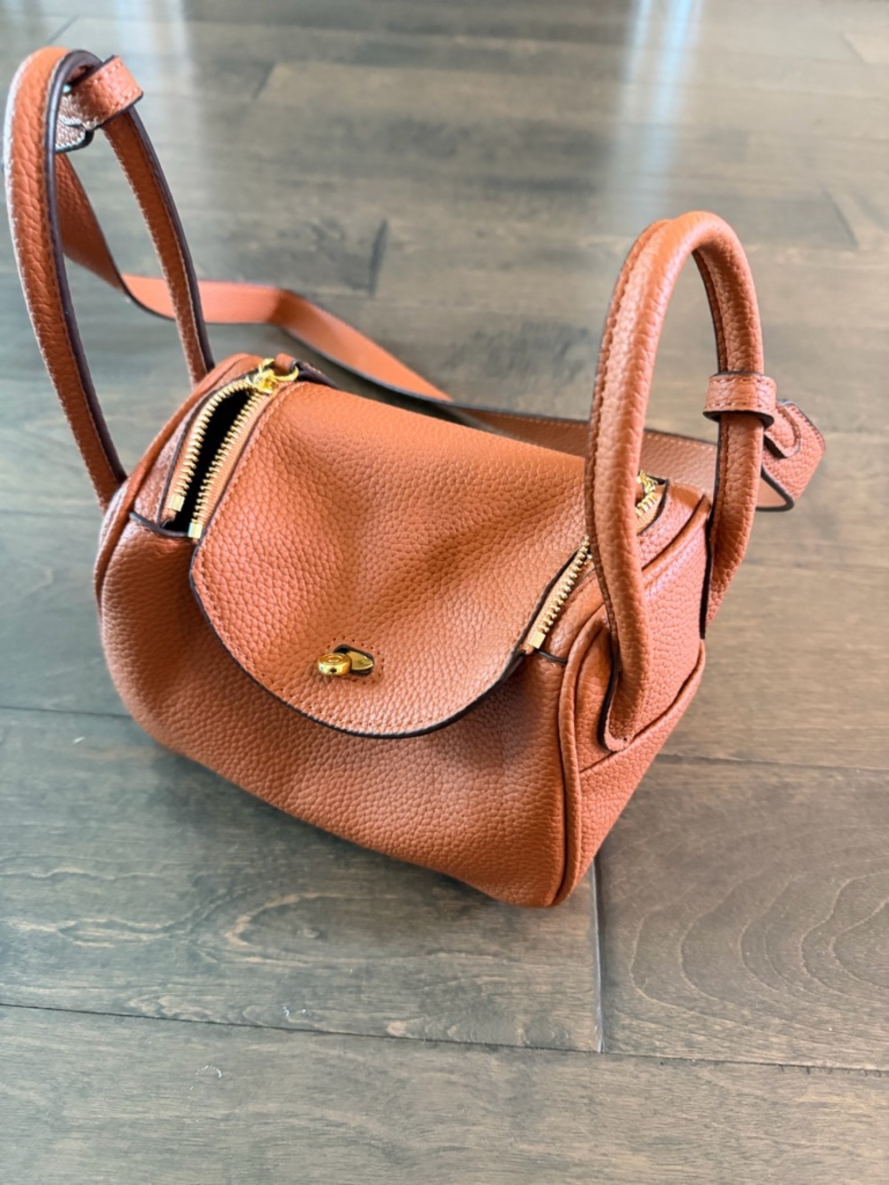 Leather Saddle Crossbody Bag in Brown
